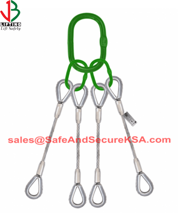 FOUR LEG STEEL WIRE ROPE BRIDLE SLING WITH THIMBLE EYES