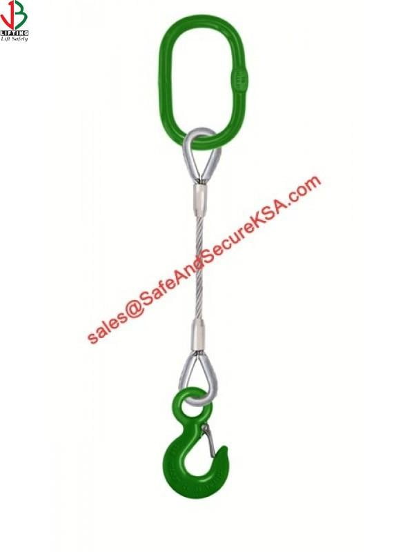1/2 Master Link Hook with Safety Latch EE1-802 HSI One Ply 2 x 5 Single-Leg Oblong-to-Hook Nylon Sling Vertical Capacity 3,000 Lb 