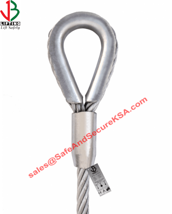 ONE SIDE HARD THIMBLE EYE STEEL WIRE ROPE SLING - THIMBLE EYE AND OTHER SIDE PLAIN END