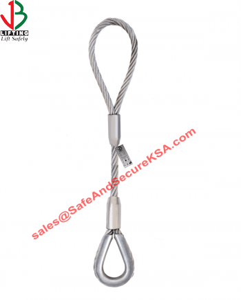 ONE SIDE SOFT EYE AND OTHER HARD THIMBLE EYE - EYE AND THIMBLE STEEL WIRE ROPE SLING